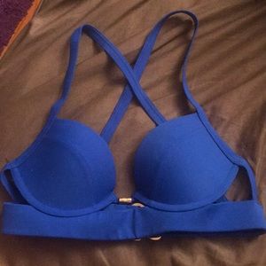 Blue bikini top